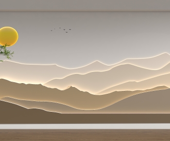 New Chinese Style TV Wall-ID:714771037