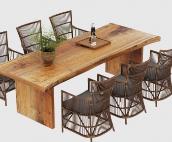 Wabi-sabi Style Dining Table And Chairs-ID:960528954