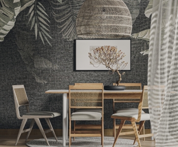 Wabi-sabi Style Dining Table And Chairs-ID:712908034