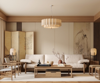 New Chinese Style A Living Room-ID:565115935