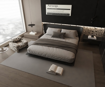 Modern Double Bed-ID:822392942