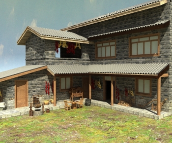 New Chinese Style Building Appearance-ID:558552985