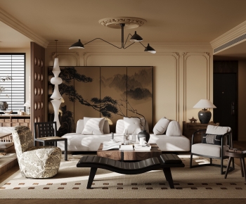New Chinese Style A Living Room-ID:366185906