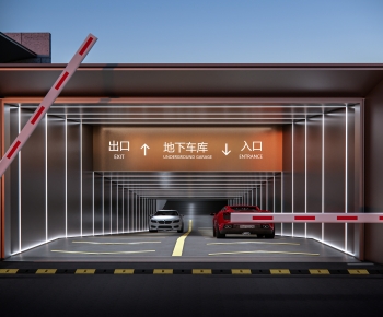 现代地下停车场出入口-ID:661077027