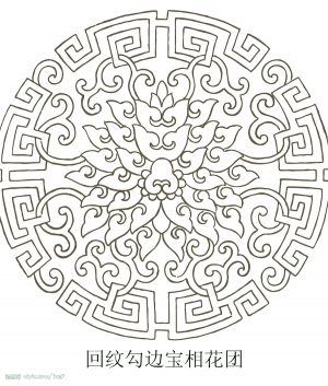 凹凸黑白古典花纹-ID:261974102
