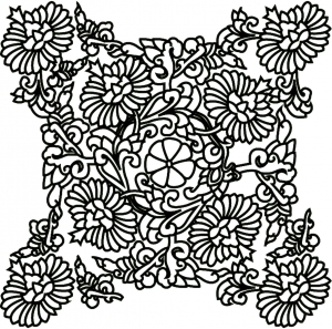 凹凸黑白古典花纹-ID:176846986