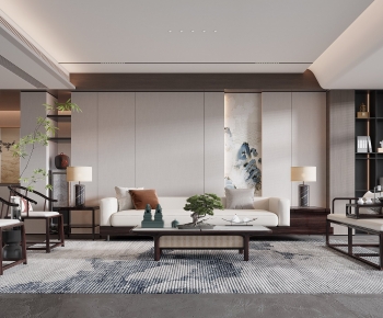 New Chinese Style A Living Room-ID:880656009