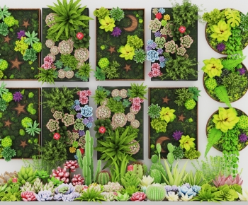 现代垂直园艺植物背景造型墙-ID:251180894