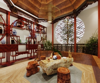 New Chinese Style Tea House-ID:664628984