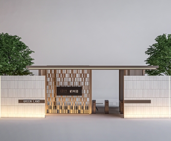 现代小区入口大门-ID:720490936