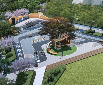 现代广场口袋公园景观-ID:896845106