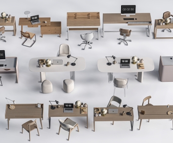 Modern Computer Desk And Chair-ID:856039058
