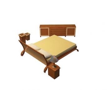 Modern Double Bed-ID:499361993