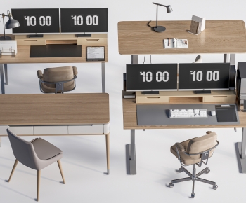 Modern Computer Desk And Chair-ID:463054905