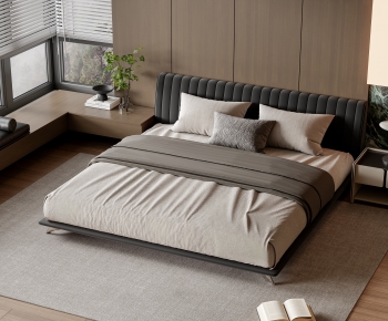 Modern Double Bed-ID:673690086