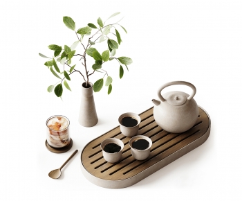 现代茶具绿植摆件组合-ID:479732996