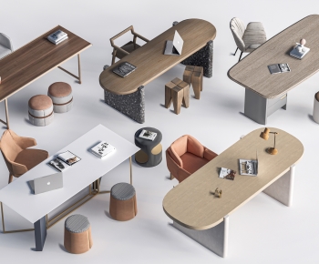 Modern Computer Desk And Chair-ID:558922059