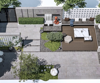 Modern Courtyard/landscape-ID:560480122