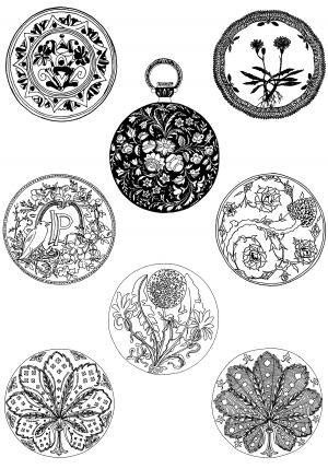 Chinese Style Classical StyleBump Black And White