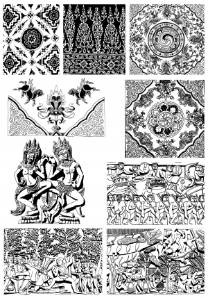 Chinese Style Classical StyleBump Black And White