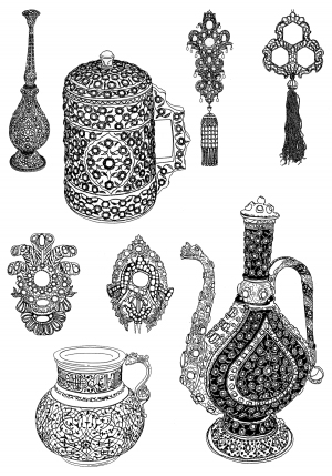 Chinese Style Classical StyleBump Black And White