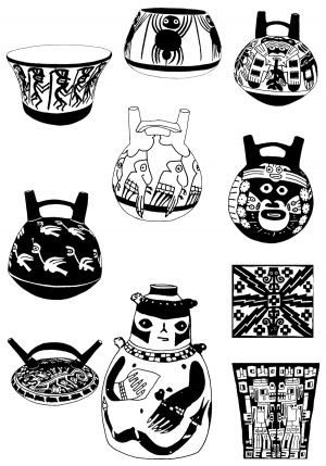 中式古典花纹凹凸黑白-ID:526985888