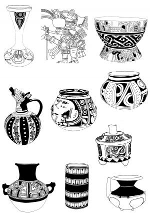 中式古典花纹凹凸黑白-ID:184901952