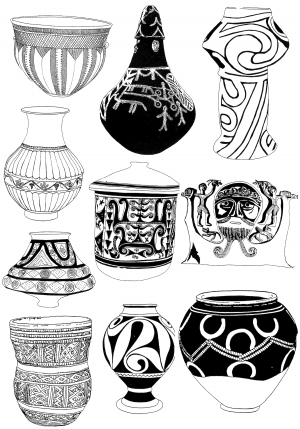 Chinese Style Classical StyleBump Black And White