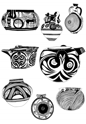 Chinese Style Classical StyleBump Black And White