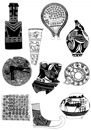 Chinese Style Classical StyleBump Black And White