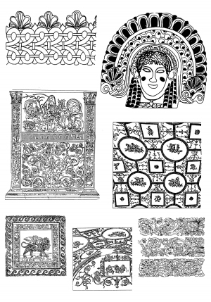 Chinese Style Classical StyleBump Black And White