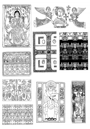 中式古典花纹凹凸黑白-ID:624304063