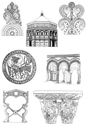 Chinese Style Classical StyleBump Black And White