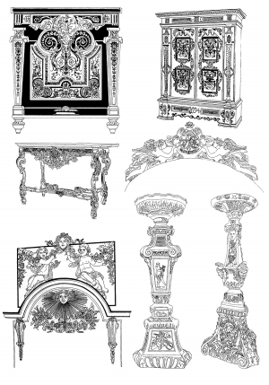 Chinese Style Classical StyleBump Black And White