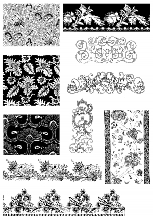 Chinese Style Classical StyleBump Black And White
