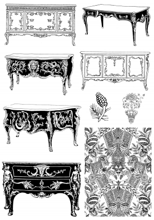 Chinese Style Classical StyleBump Black And White