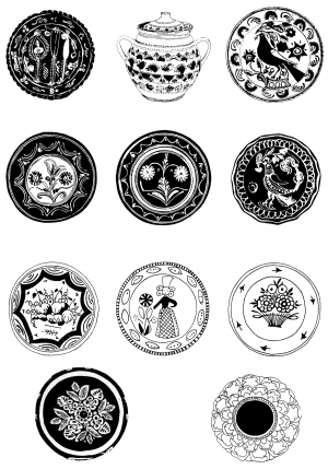 Chinese Style Classical StyleBump Black And White