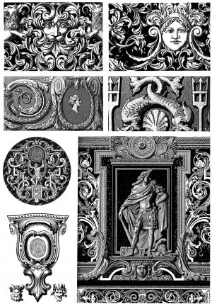 Chinese Style Classical StyleBump Black And White