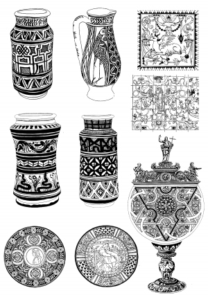 Chinese Style Classical StyleBump Black And White