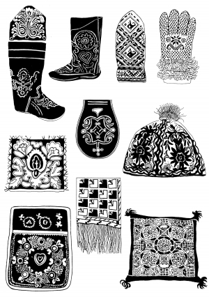 Chinese Style Classical StyleBump Black And White