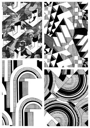 Chinese Style Classical StyleBump Black And White