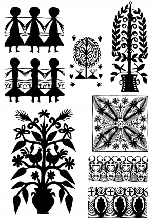 Chinese Style Classical StyleBump Black And White