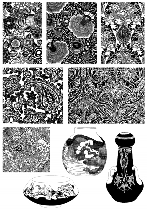 Chinese Style Classical StyleBump Black And White