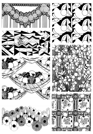 Chinese Style Classical StyleBump Black And White