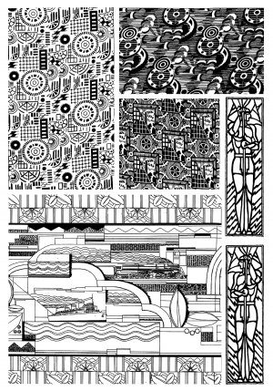 Chinese Style Classical StyleBump Black And White