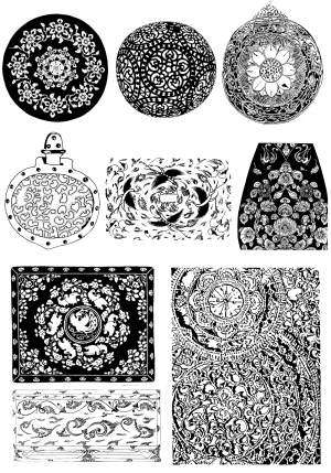 Chinese Style Classical StyleBump Black And White