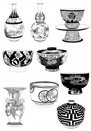 Chinese Style Classical StyleBump Black And White