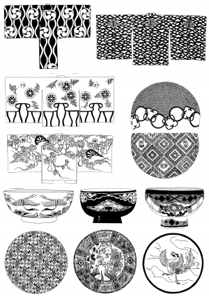 Chinese Style Classical StyleBump Black And White