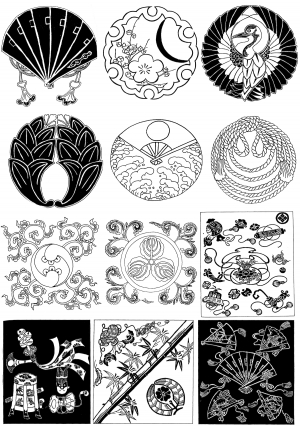 中式古典花纹凹凸黑白-ID:532908927