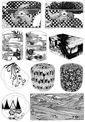 Chinese Style Classical StyleBump Black And White